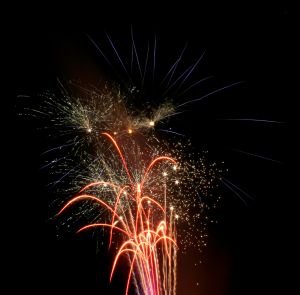 Fourth of July fireworks at night