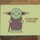 Star-Wars themed Valentines Day Card, “Yoda one for me!”
