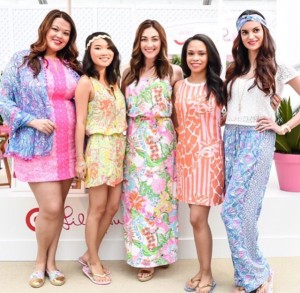 Models wearing Lilly Pulitzer clothing for Target