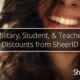 Military, Student, and Teacher Discounts from SheerID, smiling woman in background