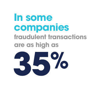 In some companies, fraudulent transactions are as high as 35%.