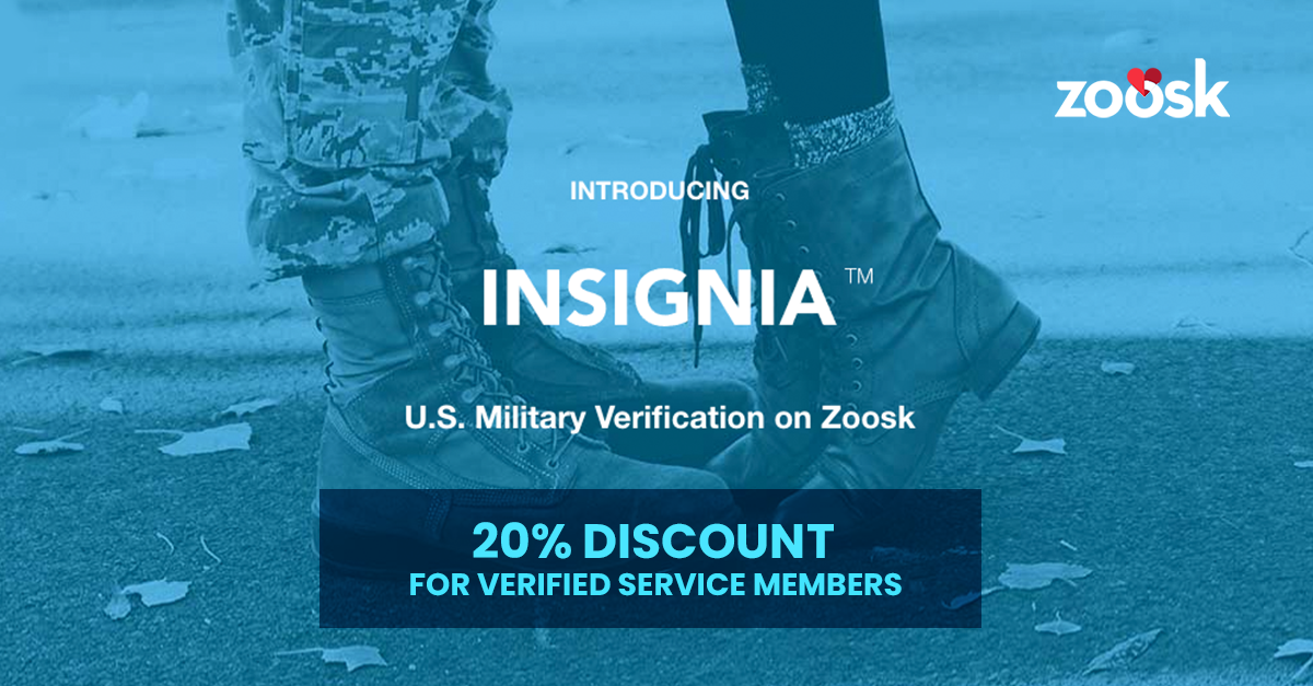 Zoosk's online dating platform uses military verification to protect clients from romance scams perpetrated by military impersonators. The company also provides a gated offer with a 20% discount to verified service members.