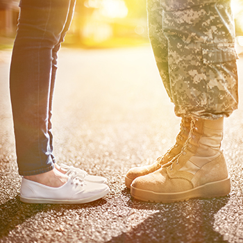 A soldier and his girlfriend who relied on military verification and a military gated offer to securely meet online.