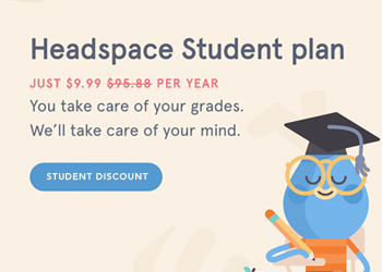 A promotion for Headspace's exclusive student plan.