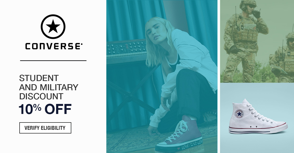 Converse's new customer acquisition strategy gives college students and members of the military a gated, exclusive discount of 10% off.
