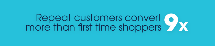 Repeat customers convert 9x more than first time shoppers.