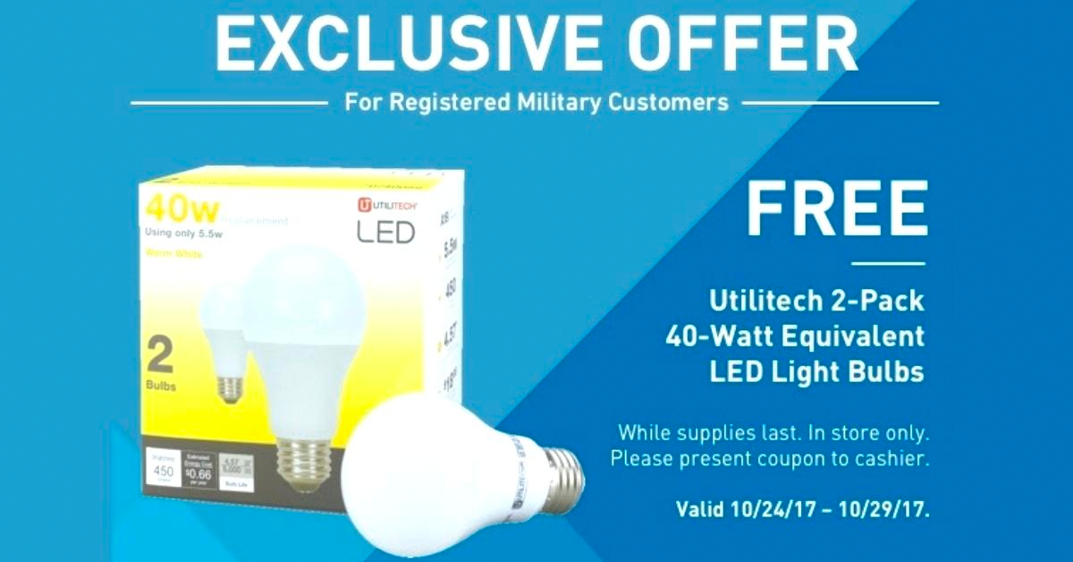 Lowe's exclusive offer to military members for free lightbulbs