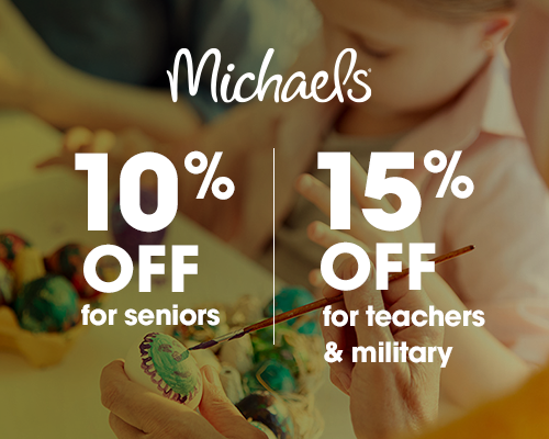 Michaels - 10% offer for seniors, 15 % off for teachers and the military.