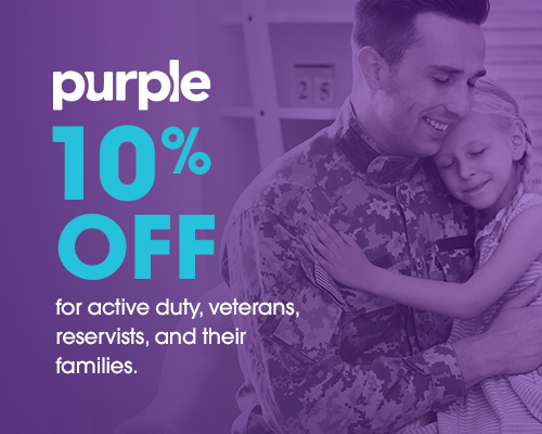 Purple - 10% off for active duty, veterans, reservists, and their families.