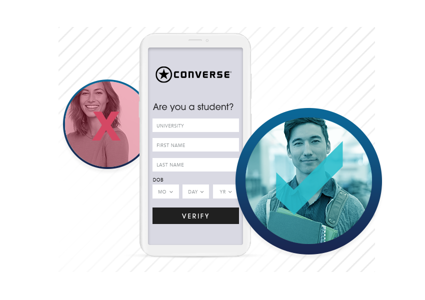 Phone with Converse Student Verification from SheerID