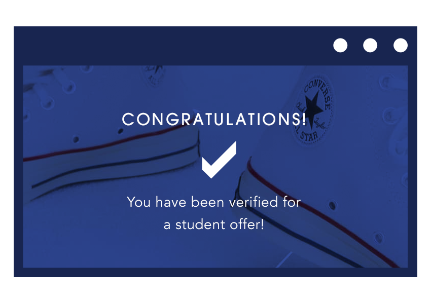 Student Verification Screen from SheerID