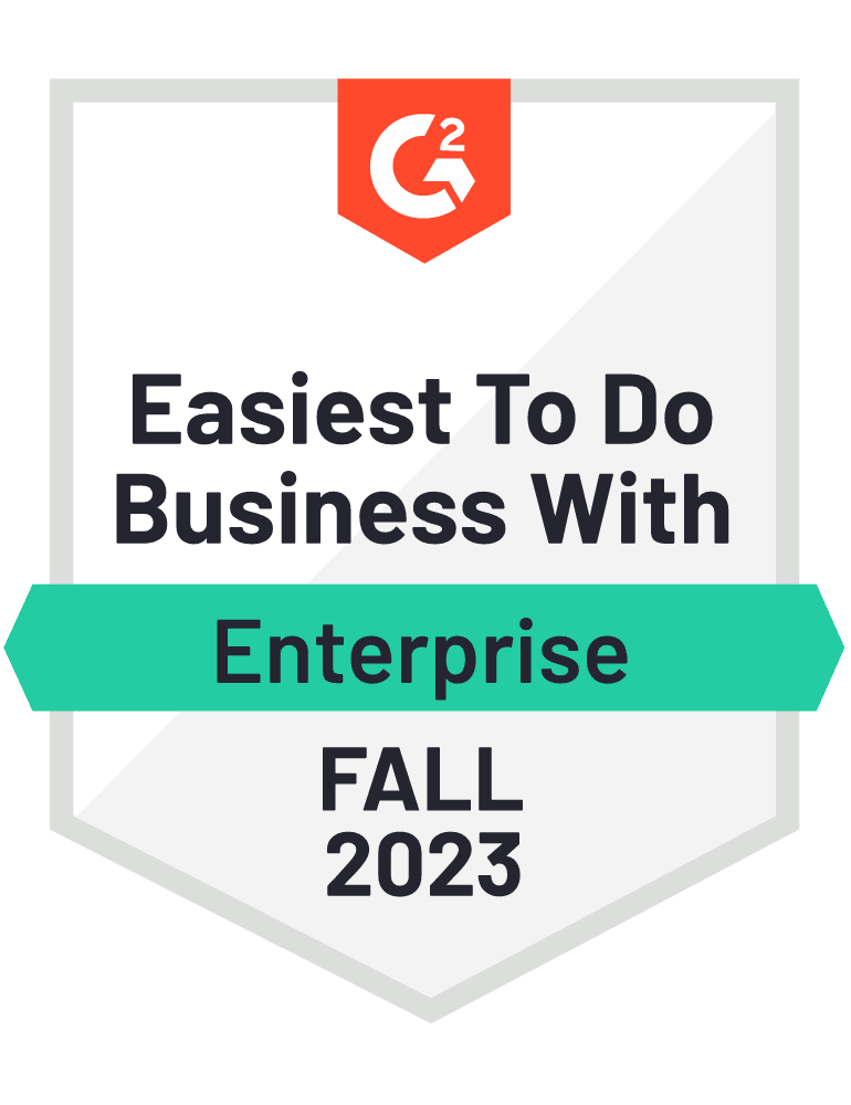 G2 Easiest Enterprise to do Business With Award Fall 2023