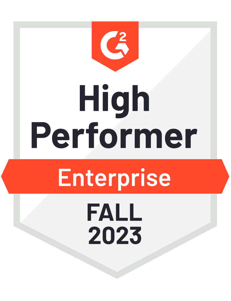 G2 Enterprise High Performer Award Fall 2023