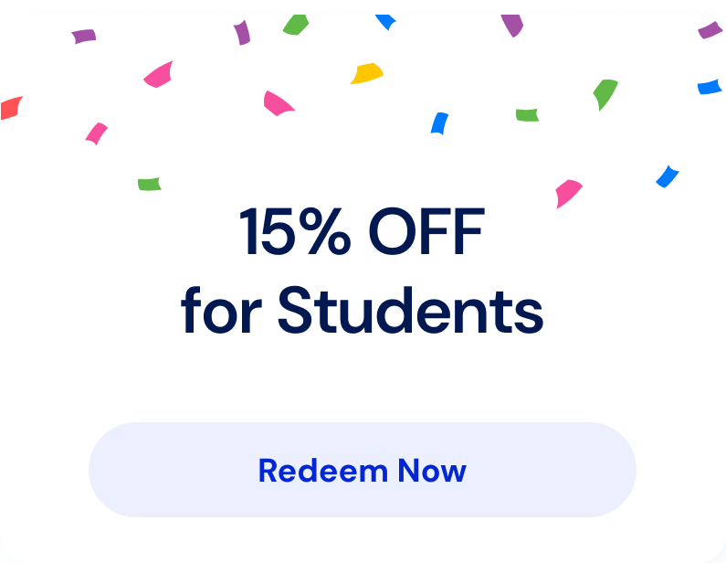 15% off for students.