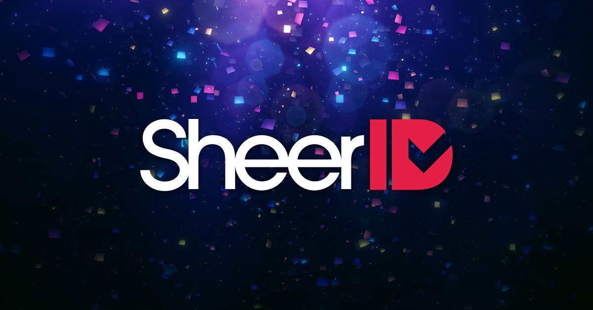 SheerID logo on celebratory background.