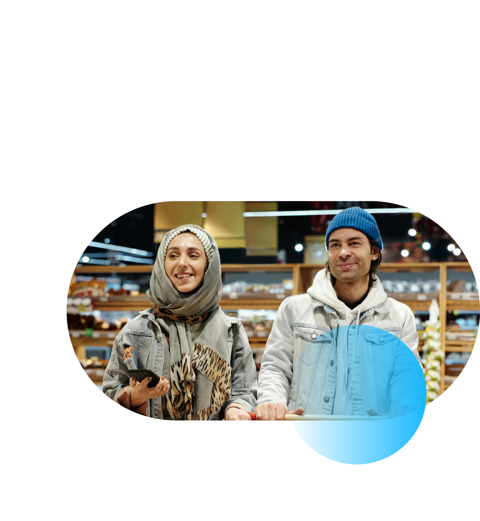 Couple in retail store.