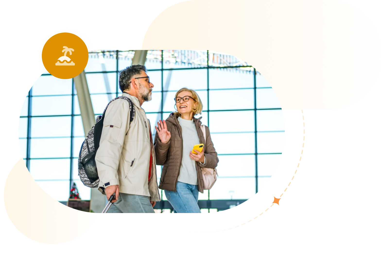 Seniors traveling at the airport.