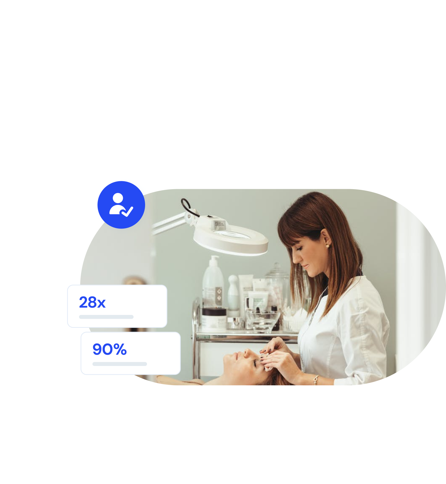 Esthetician giving face massage.