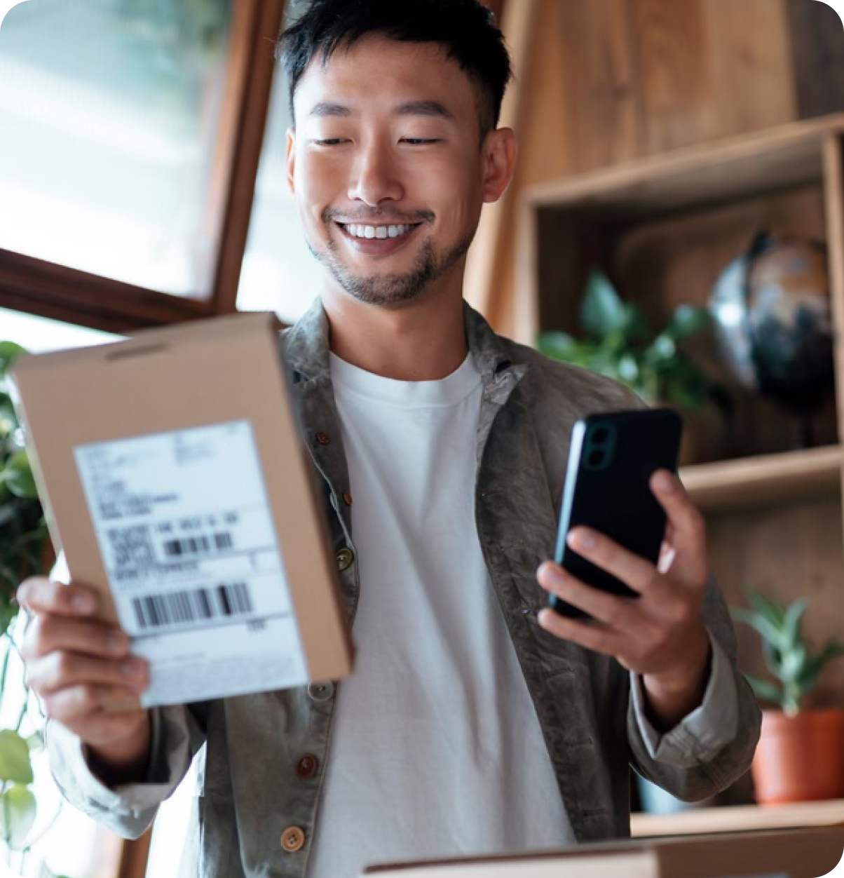 Man receiving package.