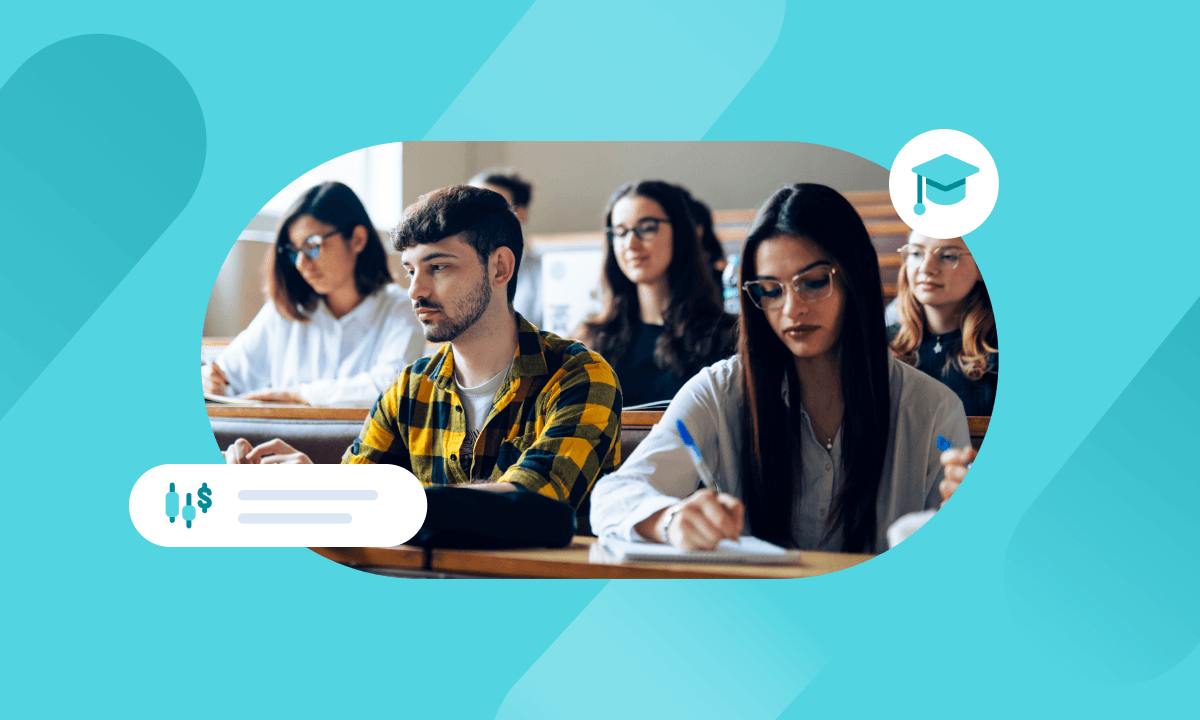 Diverse Gen Z college students in a university classroom highlighting effective college marketing strategies.