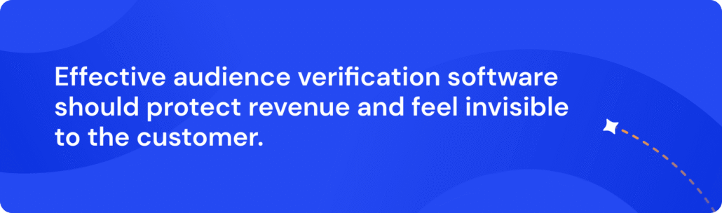 Graphic describing how offer verification software protects revenue while remaining invisible to the customer.